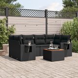  7-dijelni set vrtnih sofa od poliratana s jastucima crni | shoptok.hr