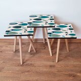 Hanah home 3Shp269 - white whitegreenblue nesting table (3 pieces) | ePonuda.com