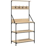  The Living Store Regal za peko s kavlji 4-nadstropni inženirski les hrast sonoma - Stojalo Za Peko, (21442742) | Shoptok.si