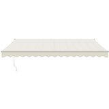 vidaXL Zložljiva tenda krem 4x3 m blago in aluminij | Shoptok.si