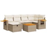 vidaXL 7-dijelni set vrtnih sofa od poliratana s jastucima bež | shoptok.hr