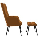  Stolica za opuštanje s osloncem za noge smeđa baršunasta | shoptok.hr