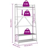  Stalak za odjeću s policama 110x40x180 cm bambus | Eponuda.ba