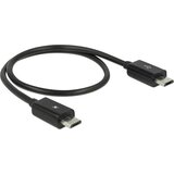 Delock USB kabel USB 2.0 USB-mikro-B vtič\, USB-mikro-B vtič 0.30 m črna z OTG funkcijo 83570, (20416399) | Shoptok.si