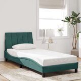  Okvir kreveta s LED svjetlima tamnozeleni 80x200 cm baršunasti | shoptok.hr