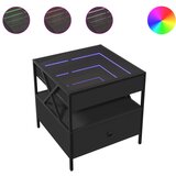Maison Chic Klubska mizica - kavna mizica - Nizka mizica z neskončnimi LED črna 50x50x51 cm, (21751958) Cene