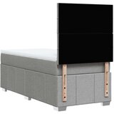 vidaXL Box spring postelja z vzmetnico svetlo siva 80x200 cm blago | Shoptok.si