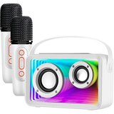 AVIZAR Bluetooth karaoke zvočnik za otroke z 2 mikrofonoma in RGB LED lučmi, Bela, (5000265198) | Shoptok.si