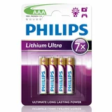 Philips Baterija Lithium Ultra AAA-LR03, 4 kosi