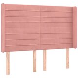 Maison Chic posteljno vzglavje - vzglavna omarica - nočna omarica z ušesi roza 147x16x118/128 cm žamet, (21710512) Cene