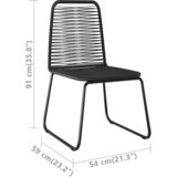  Vrtna garnitura - 5-dijelni vrtni blagovaonski set od PVC ratana crno-smeđi - Crna i smeđa Dužina stola 150 cm 4 | shoptok.hr
