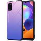  Ohišje, združljiv s Samsungom v roza - modri - dvobarvni zaščitni pokrov iz silikona TPU in hrbta iz kaljenega stekla, (20571646) | Shoptok.si