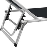  Sklopiva ležaljka s krovom od aluminija i tekstilena crna | shoptok.hr