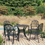  5-dijelni bistro set od lijevanog aluminija crni | shoptok.hr