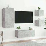  Komplet TV omaric LED 5-delni betonsko siv inženirski | Shoptok.si