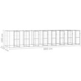 vidaXL vanjski kavez za pse od pocinčanog čelika 19,36 m² | shoptok.hr