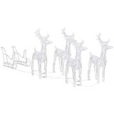  Božični jeleni s sanmi 280x28x55 cm iz akrila, (20618277) | Shoptok.si