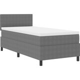  Krevet s oprugama s madracem &amp LED svjetlom Svjetlosiva 100x200 cm Žakard tkanina | shoptok.hr