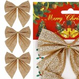  Set Božićnih mašni 11 × 11 cm - 3 komada, zlatne | shoptok.hr