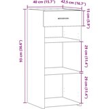 vidaXL Komoda bijela 40 x 42,5 x 93 cm od konstruiranog drva | shoptok.hr