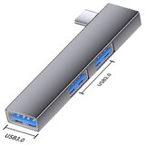 INF Večvmesniški razširitveni adapter TYPE-C na dvojni USB2.0 + USB3.0 Grey, (5000079272) | Shoptok.si