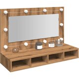 Ormarić s ogledalom i LED zaslonom Artisan hrast 90x31,5x62 cm | shoptok.hr
