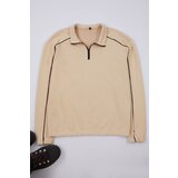 Trendyol Stone Oversize/Wide Cut Piping Sweatshirt Cene