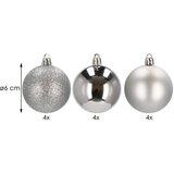  Set Božićnih kuglica 6 cm, srebrne - 12 komada | shoptok.hr