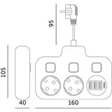 Razdelnik utičnica sa prekidačem LINEA 2x230 V + 4x USB A/C SCHUKO crna | Eponuda.com