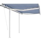  Avtomatska tenda LED + senzor 3,5x2,5 m modra in bela, (20609552) | Shoptok.si