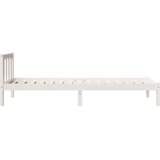 vidaXL Okvir kreveta bez madraca bijeli 100x210 cm masivna borovina | shoptok.hr
