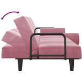  Kauč na razvlačenje s naslonima za ruke ružičasti baršunasti | shoptok.hr