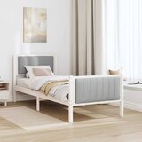  Okvir kreveta s uzglavljem Bijela i svijetlosiva 80 x 200 cm | shoptok.hr