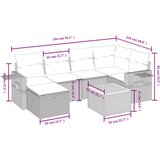  7-dijelni set vrtnih sofa s jastucima bež od poliratana | shoptok.hr