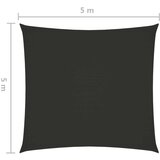 Senčno jadro oksford blago kvadratno 5x5 m antracitno, (20609476) | Shoptok.si