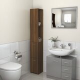 vidaXL Kopalniška omarica rjavi hrast 25x25x170 cm konstruiran les Cene