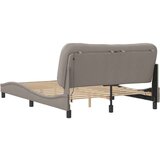  Posteljni okvir z LED lučkami taupe 140x200 cm tkanina | Shoptok.si