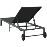 vidaXL Crna Poliratan 200 x 54 x 27 cm Ergonomska Sklopiva ležaljka | shoptok.hr