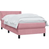 Box spring postelja z vzmetnico roza 80x220 cm žamet, (21791022) | Shoptok.si