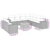  10-dijelni set vrtnih sofa s jastucima crni od poliratana | shoptok.hr