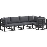 vidaXL Vrtna sedežna garnitura z blazino 5 pcs Črna Aluminij, (5000145796) | Shoptok.si