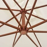  Viseč senčnik 300x300 cm lesen drog bele barve | Shoptok.si