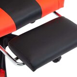 vidaXL racing stol z oporo za noge rdeče in črno umetno usnje | Shoptok.si