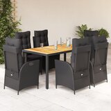 3-dijelni vrtni blagovaonski set s jastucima od poliratana crni | shoptok.hr