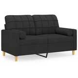 Maison Chic kavč - Sofa - Kanape dvosed z blazinami črn 120 cm blago, (21727031) | Shoptok.si
