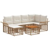  Set vanjskih sofa 7 kom. Prirodna i krema bijela Poliester | shoptok.hr