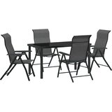 vidaXL 5-delni set vrtnih jedilnih stolov Siva Poli ratan | Shoptok.si