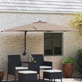  Vrtni suncobran S LED lampica Sivo-smeđa 248,5 x 247,5 x 160 cm | shoptok.hr
