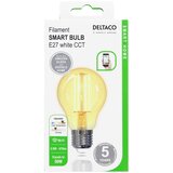Deltaco SMART HOME LED filament žarnica, E27, WiFI 2.4GHz, 5.5W, 470lm, 1800K-6500K,220-240 | Shoptok.si