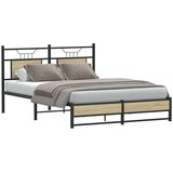  Posteljni okvir brez vzmetnice hrast 150x200 cm inženirski les, (21829222) | Shoptok.si